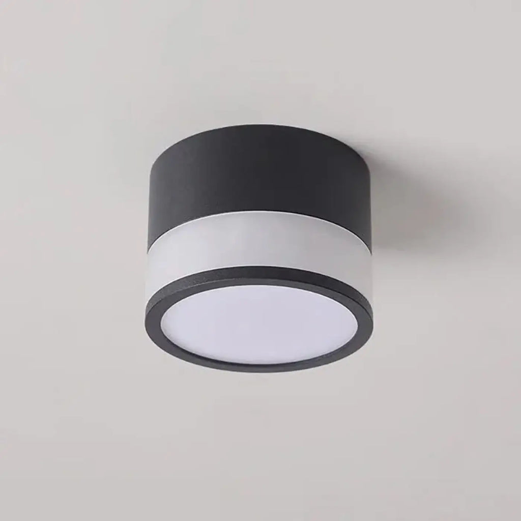 Plafonnier LED cylindrique, noir ou blanc, tailles S et M