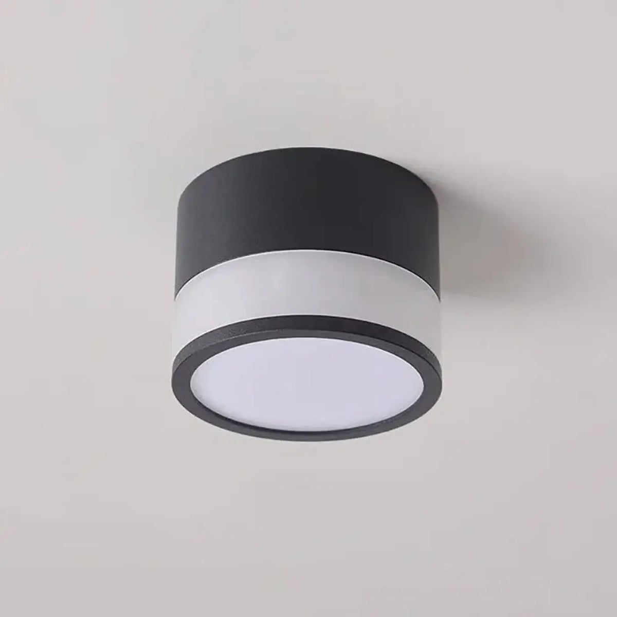 Plafonnier LED cylindrique, noir ou blanc, tailles S et M