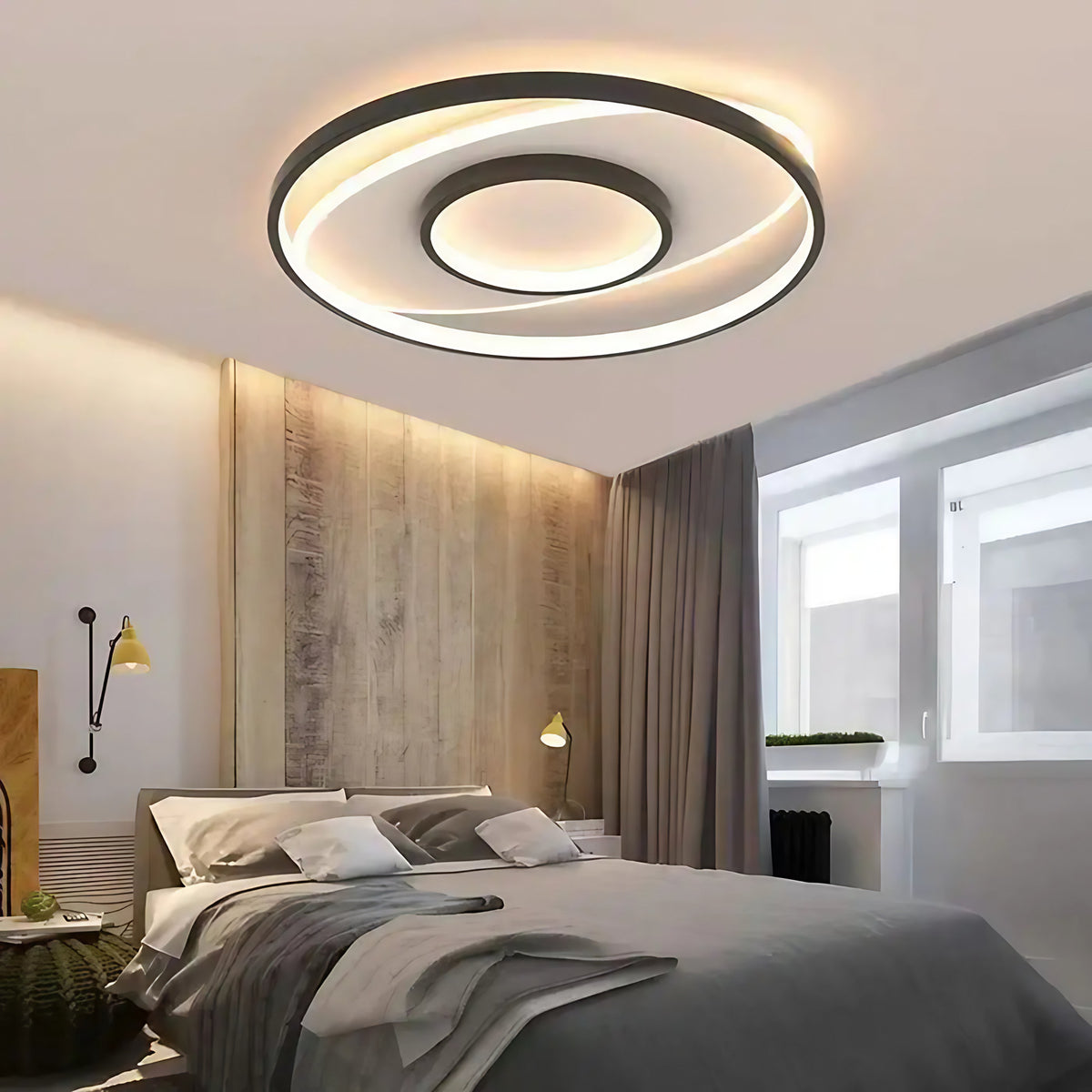 Plafonnier LED rond minimaliste, blanc chaud, froid ou réglable