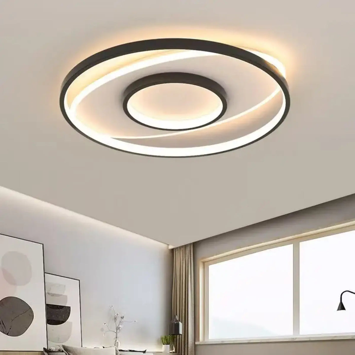 Plafonnier LED rond minimaliste, blanc chaud, froid ou réglable