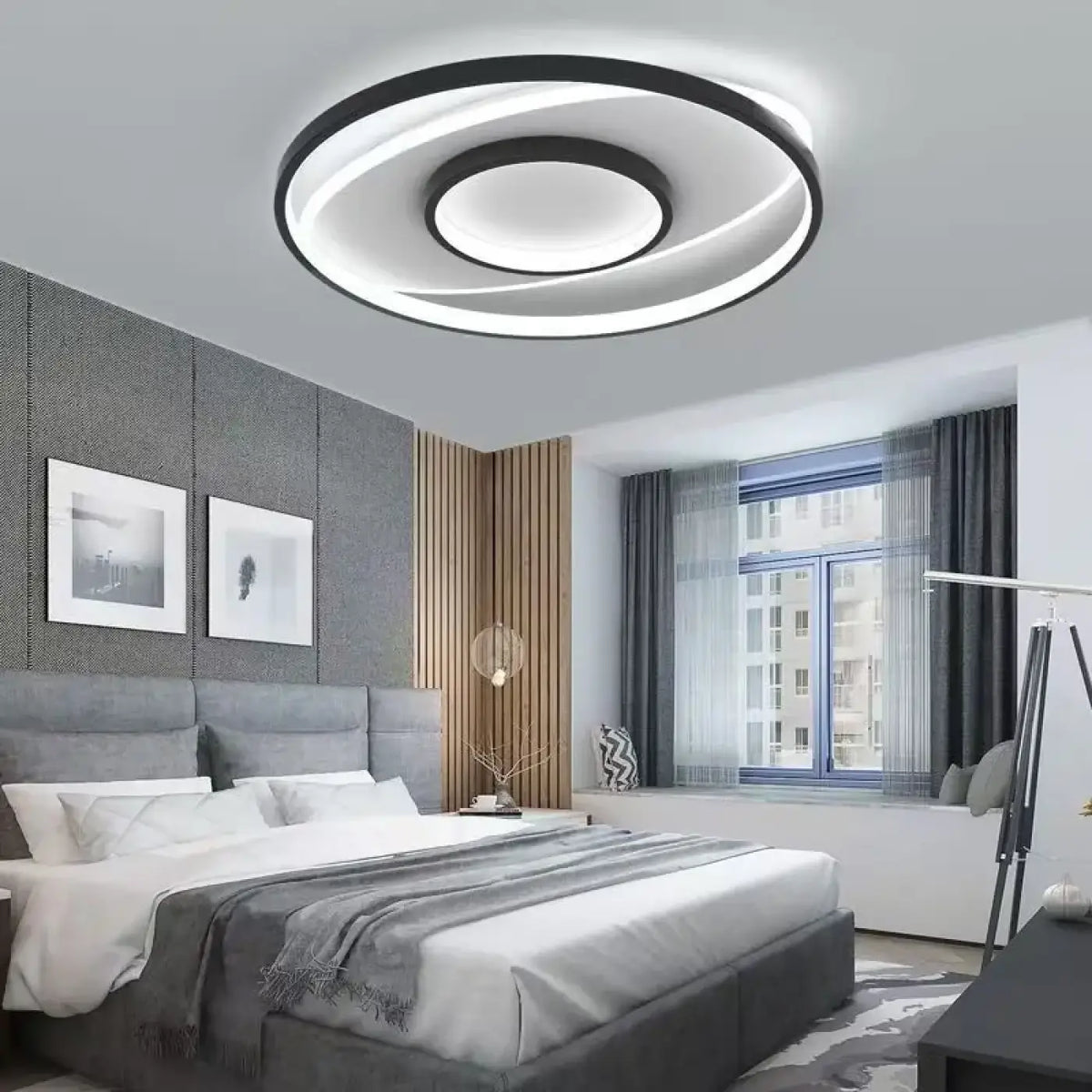 Plafonnier LED rond minimaliste, blanc chaud, froid ou réglable