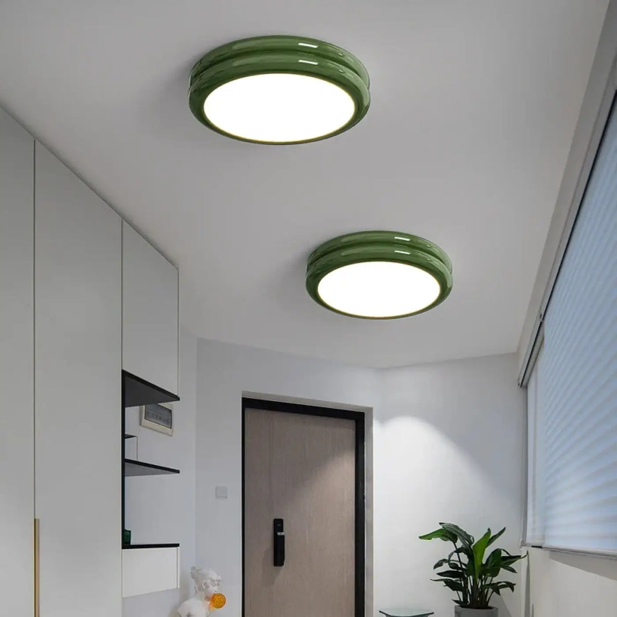 Plafonnier LED rond minimaliste, six coloris, tailles S et M, vert