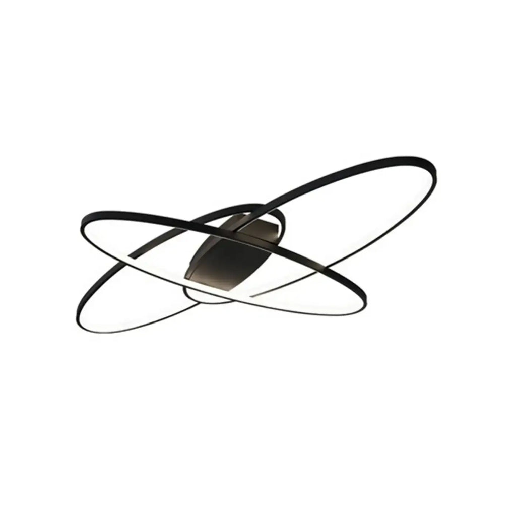 Plafonnier LED à anneaux entrecroisés, noir ou blanc