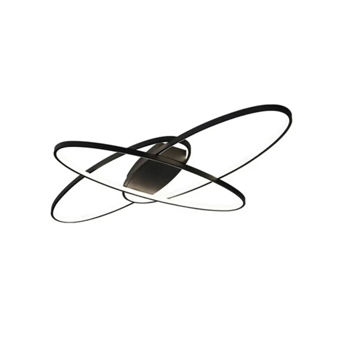 Plafonnier LED à anneaux entrecroisés, noir ou blanc