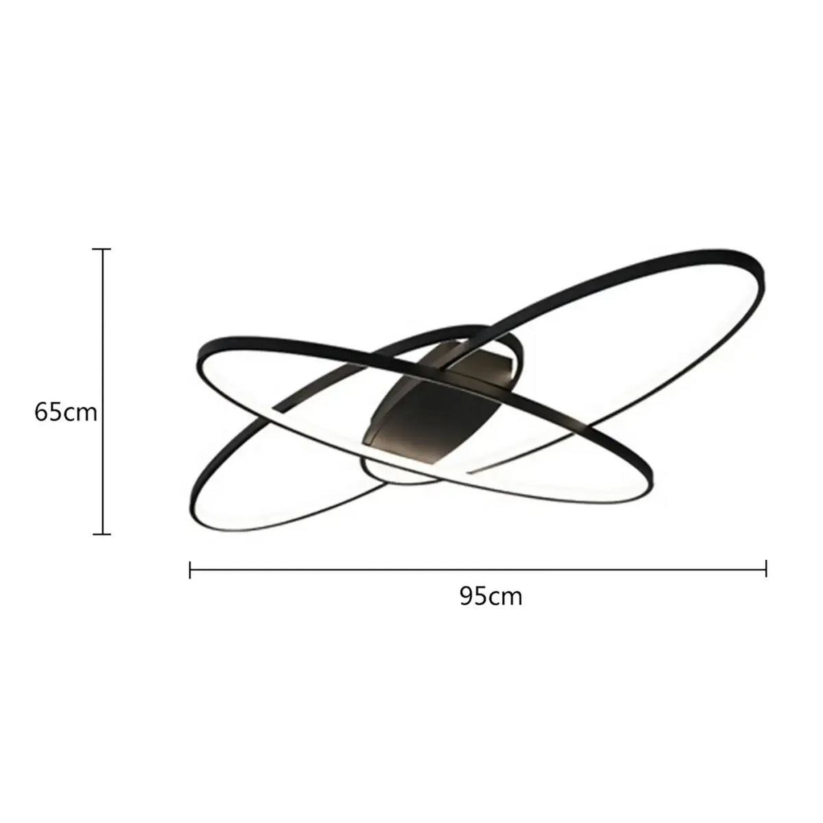 Plafonnier LED à anneaux entrecroisés, noir ou blanc