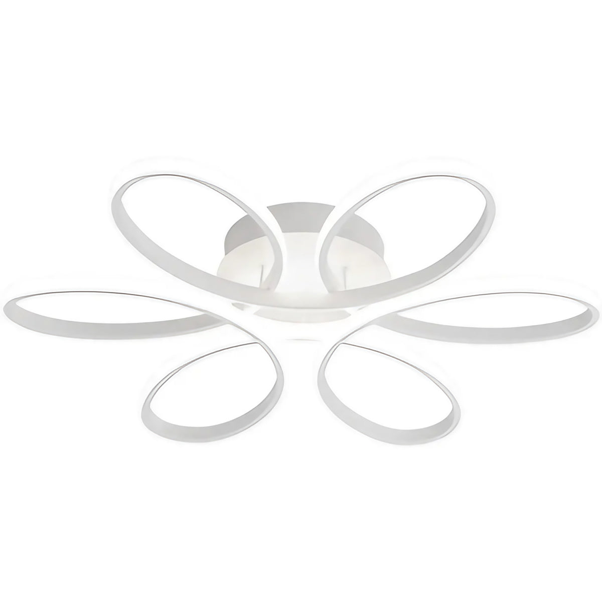 Plafonnier LED floral de forme ovale, noir, blanc ou doré, blanc