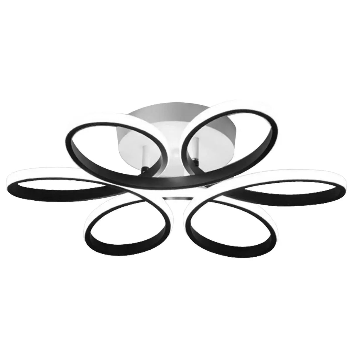 Plafonnier LED floral de forme ovale, noir, blanc ou doré