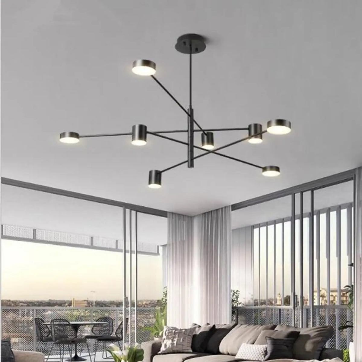 Plafonnier LED design, noir ou doré, noir