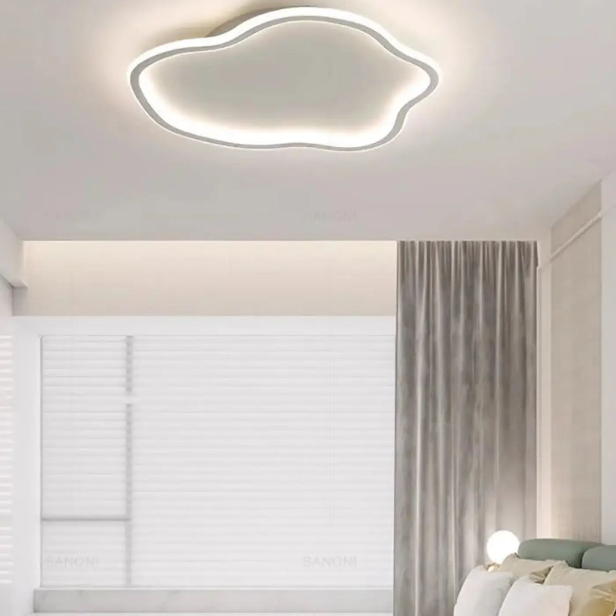 Plafonnier LED en forme de nuage, trois tailles et trois coloris, blanc