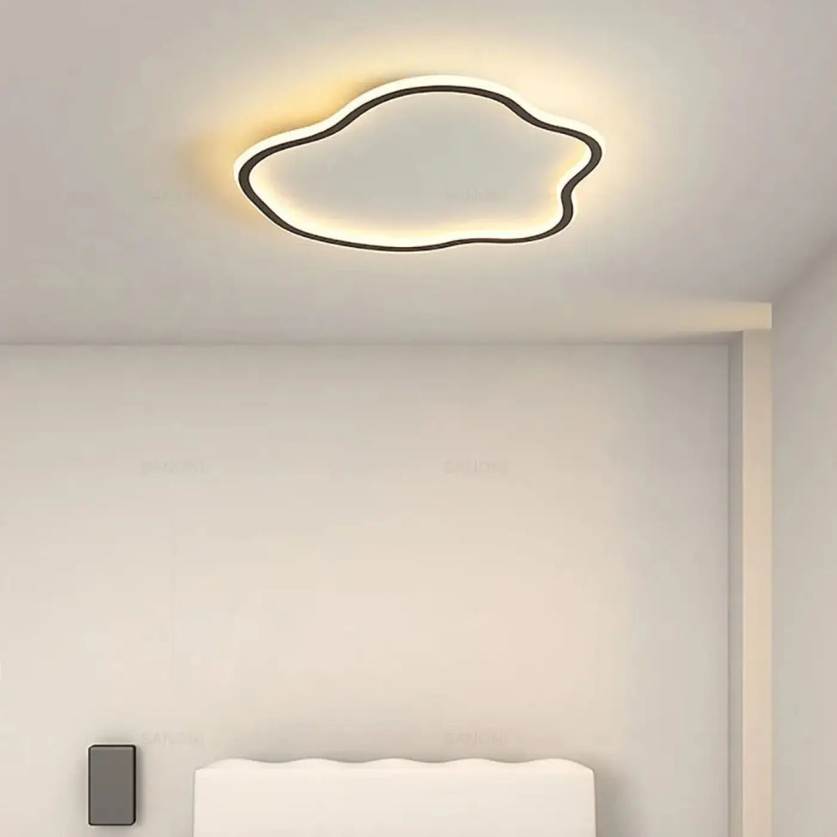 Plafonnier LED en forme de nuage, trois tailles et trois coloris, noir