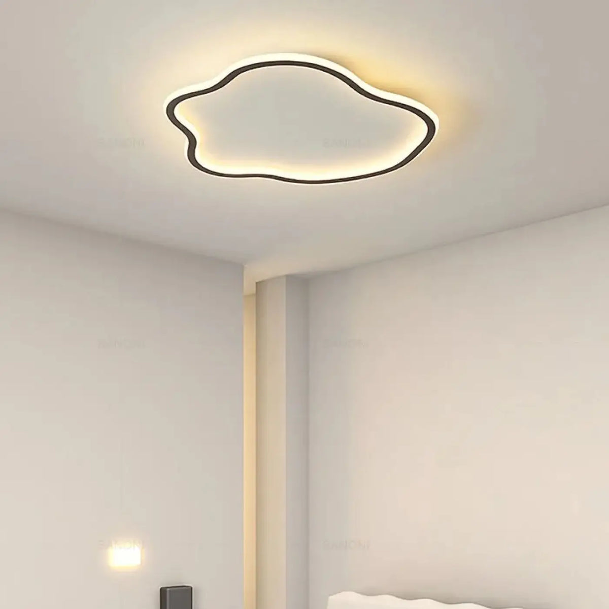 Plafonnier LED en forme de nuage, trois tailles et trois coloris, noir