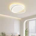 Plafonnier LED ovale à deux anneaux, blanc, noir ou doré, blanc