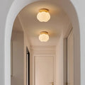 Plafonnier LED fleur en bois, pétales diffusants, beige ou marron, beige