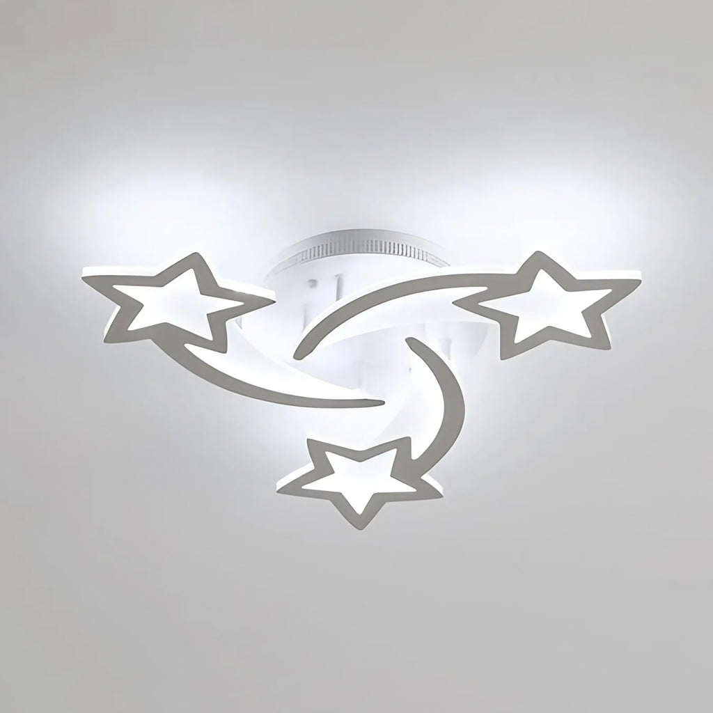 Plafonnier LED étoiles entrelacées pour chambre d'enfant