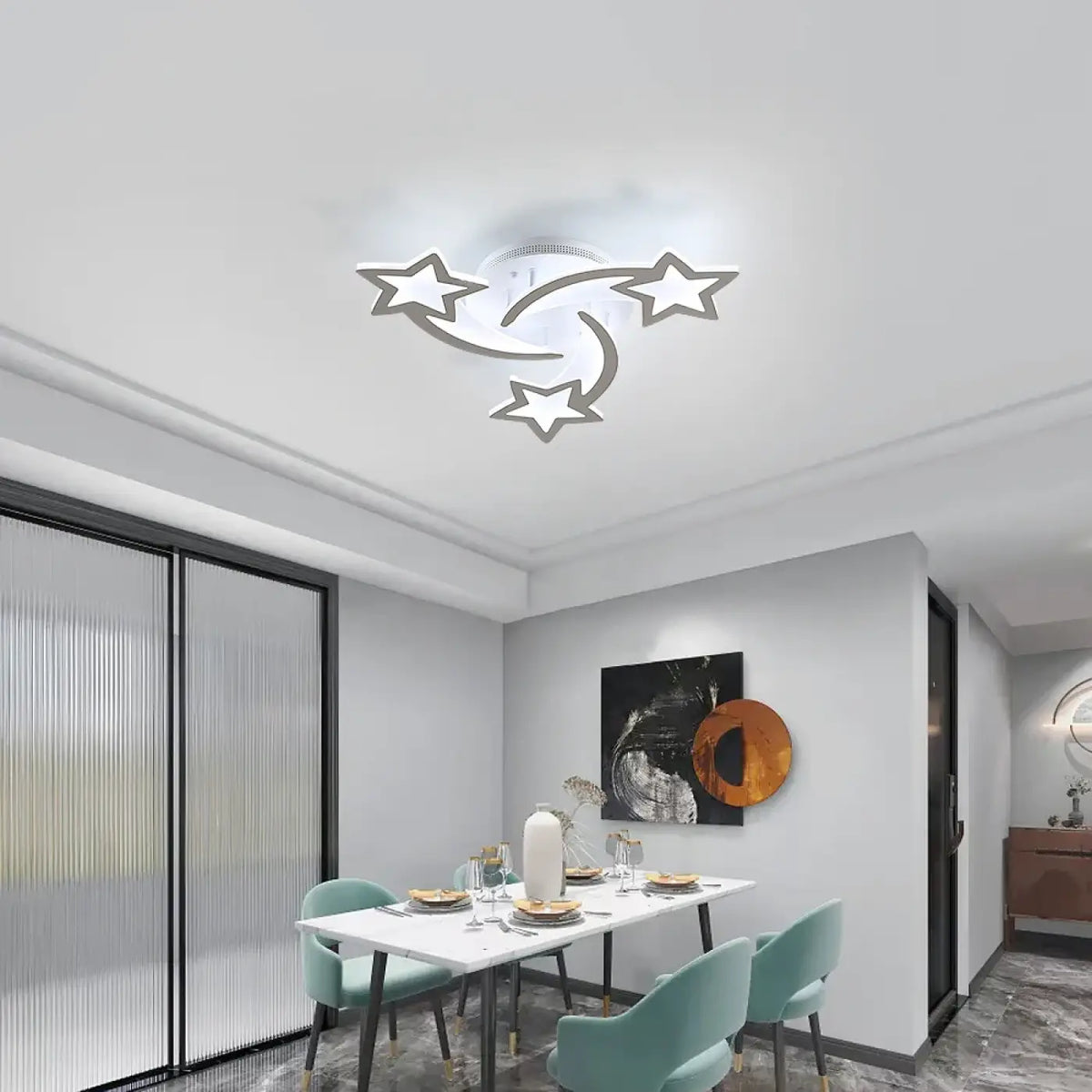 Plafonnier LED étoiles entrelacées pour chambre d'enfant