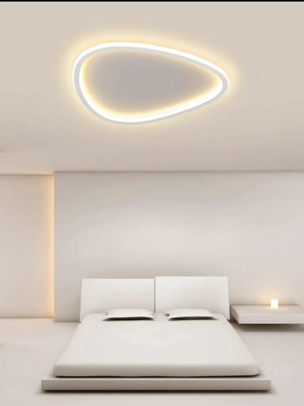 Plafonnier LED de forme organique asymétrique, noir ou blanc, blanc