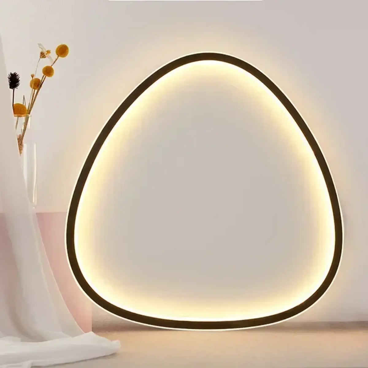 Plafonnier LED de forme organique asymétrique, noir ou blanc, noir