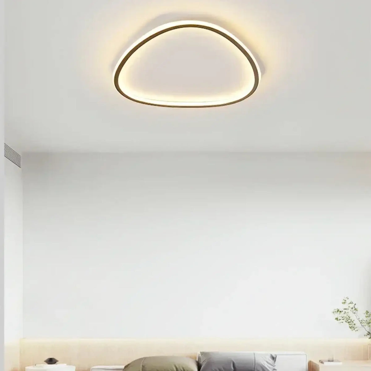 Plafonnier LED de forme organique asymétrique, noir ou blanc