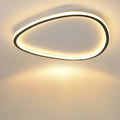 Plafonnier LED de forme organique asymétrique, noir ou blanc, noir