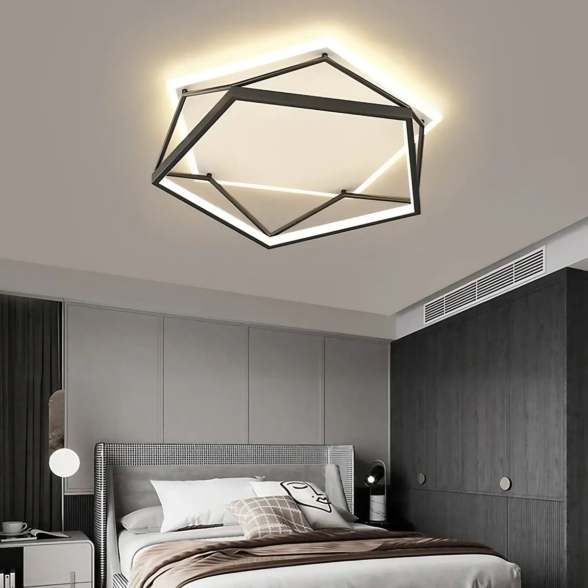Plafonnier LED géométrique pour chambre, tailles S et M