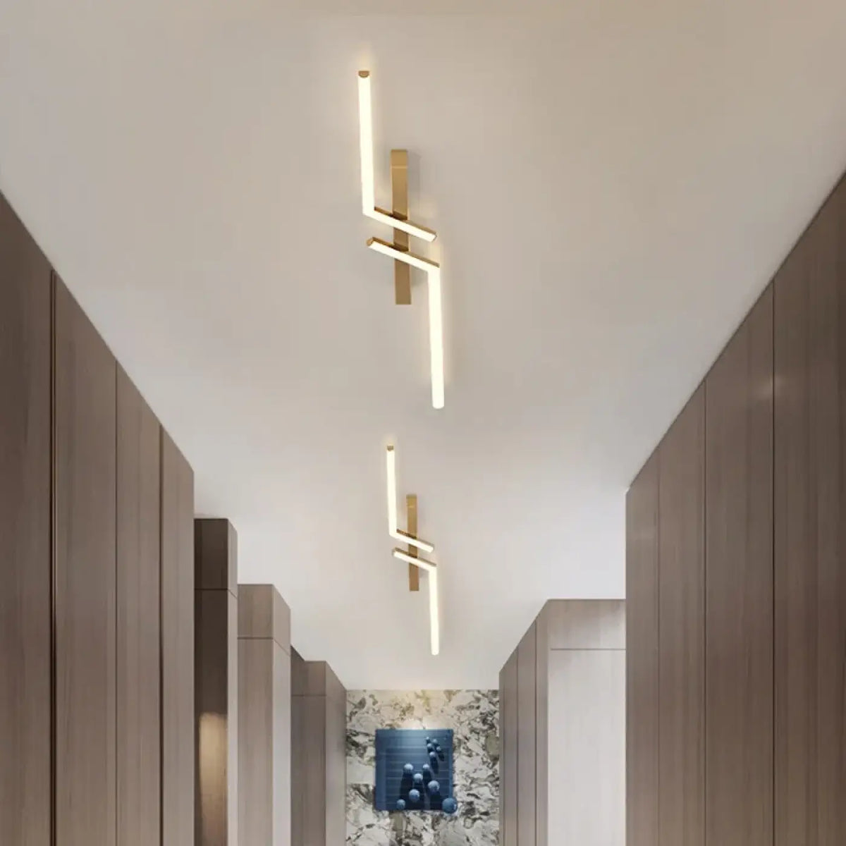Plafonnier LED linéaire pour salon, doré ou noir, trois tailles, doré