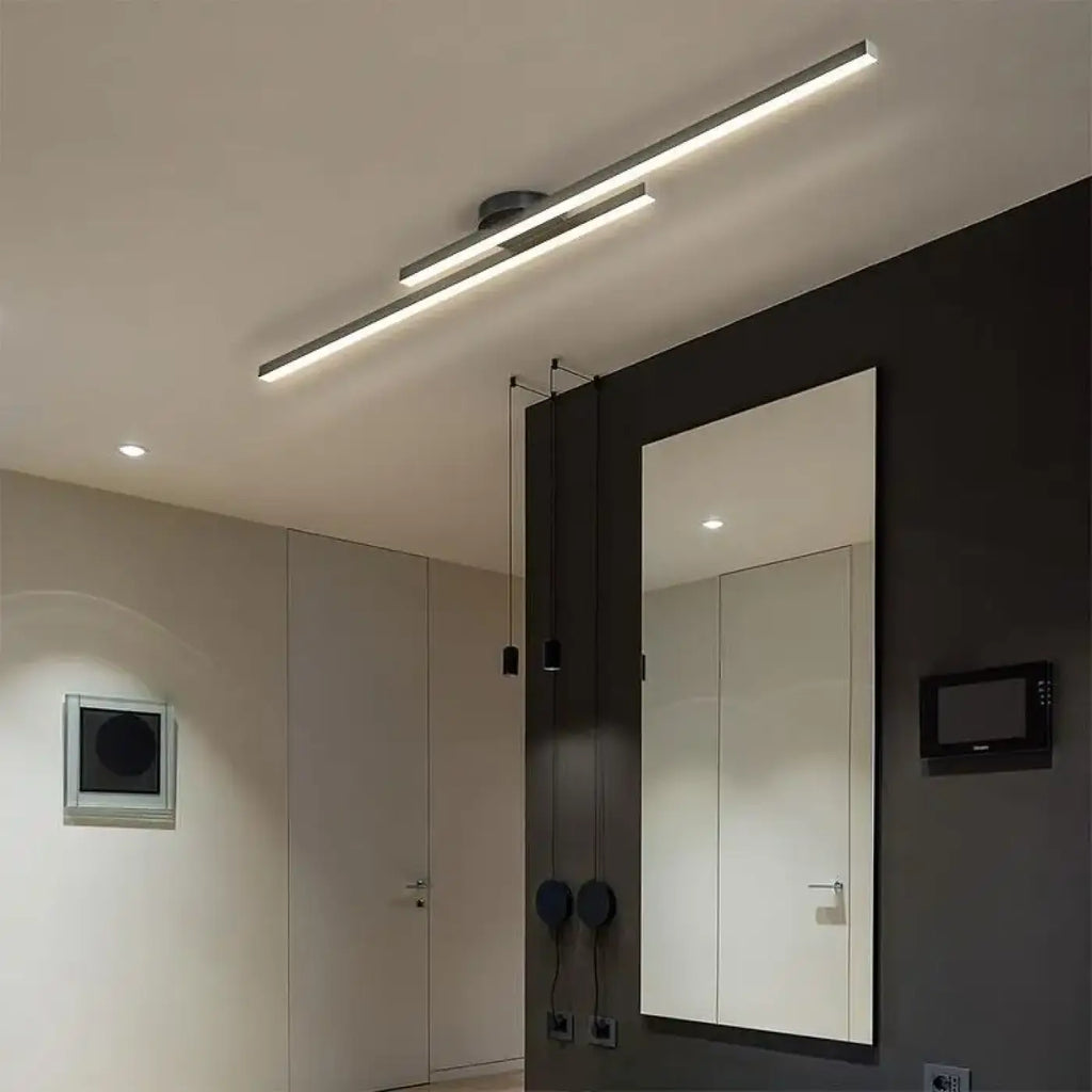 Plafonnier LED linéaire orientable, noir ou blanc, S, M, L, noir