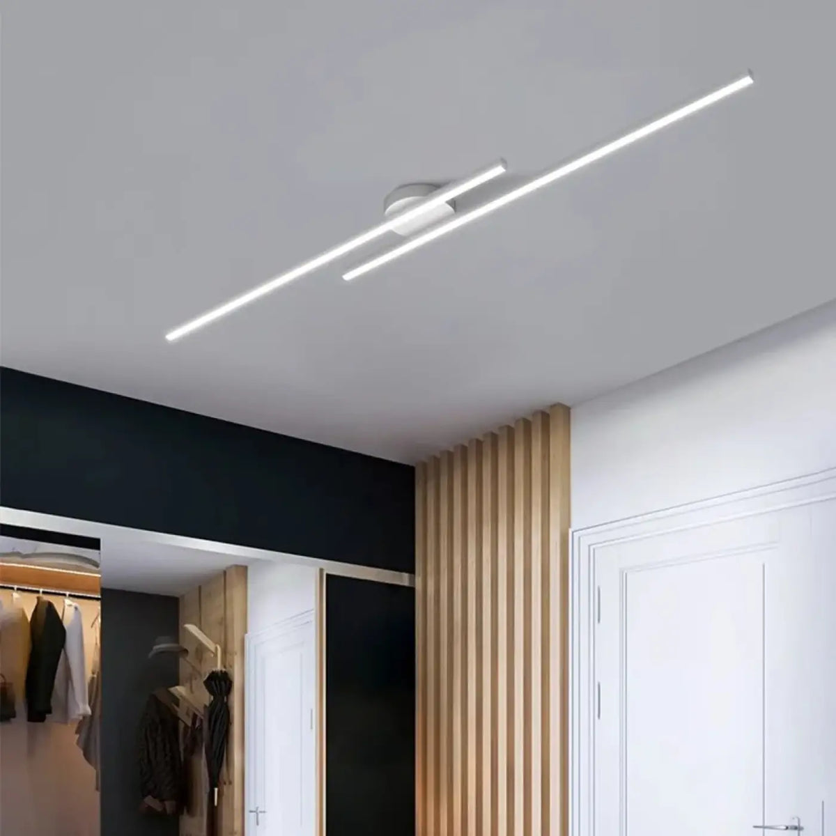 Plafonnier LED linéaire orientable, noir ou blanc, S, M, L, blanc