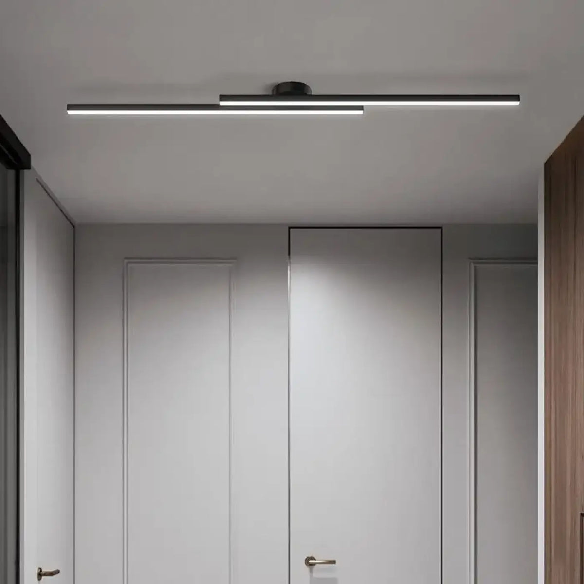 Plafonnier LED linéaire orientable, noir ou blanc, S, M, L, noir
