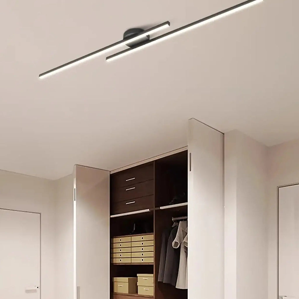Plafonnier LED linéaire orientable, noir ou blanc, S, M, L