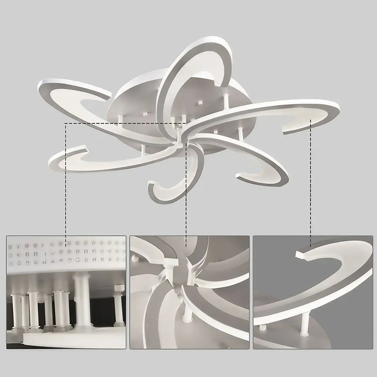 Plafonnier LED moderne au design artistique, lumière au choix