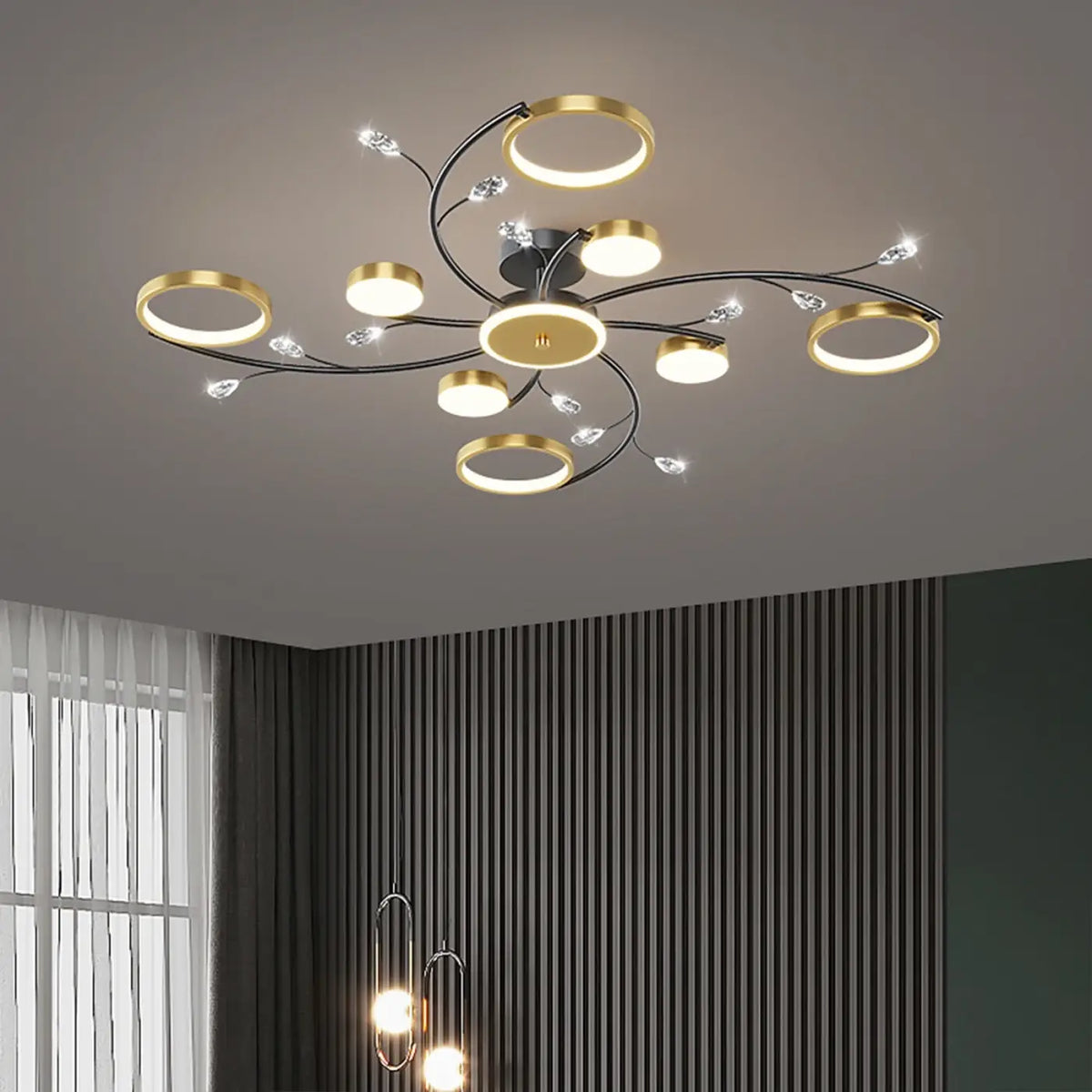 Plafonnier LED en forme de fleur pour salon, S, M, L