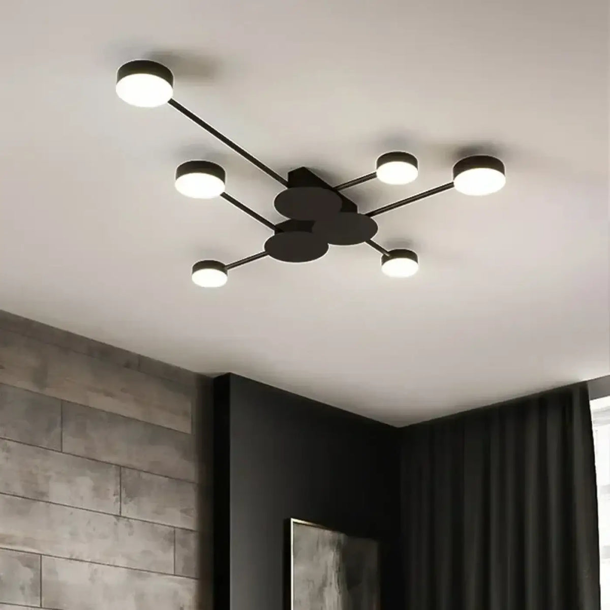 Plafonnier LED style chandelier, doré ou noir, de 4 à 16 lumières