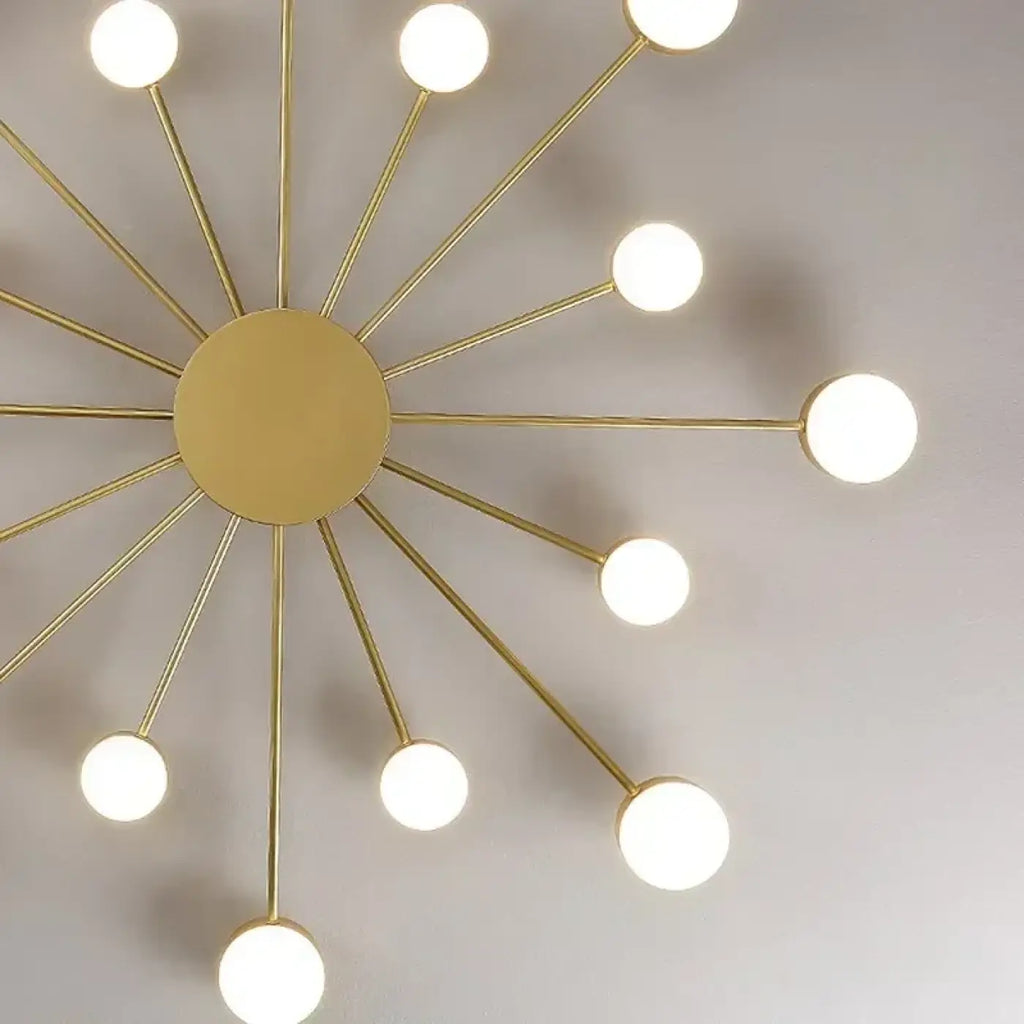 Plafonnier LED style chandelier, doré ou noir, de 4 à 16 lumières