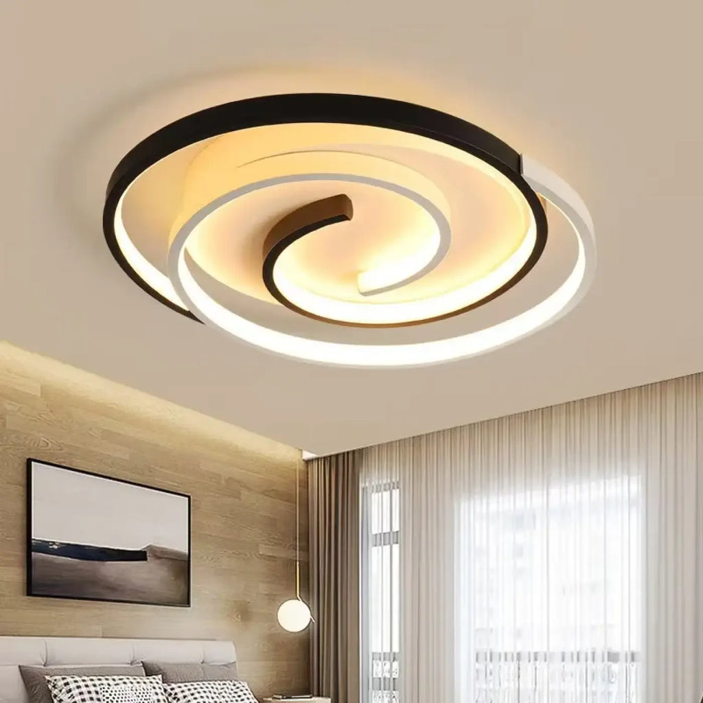 Plafonnier LED en spirale, tailles S et M, lumière au choix