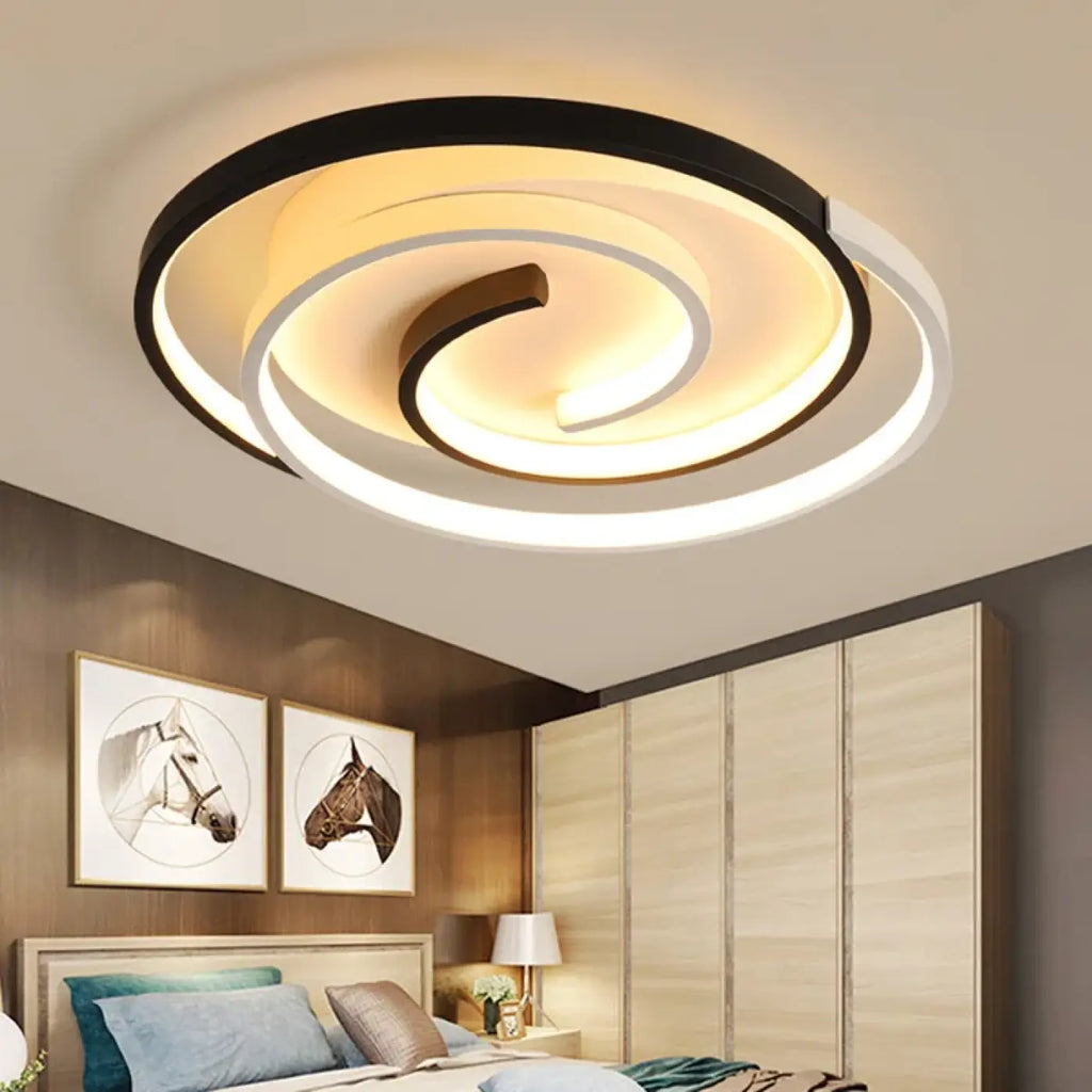 Plafonnier LED en spirale, tailles S et M, lumière au choix