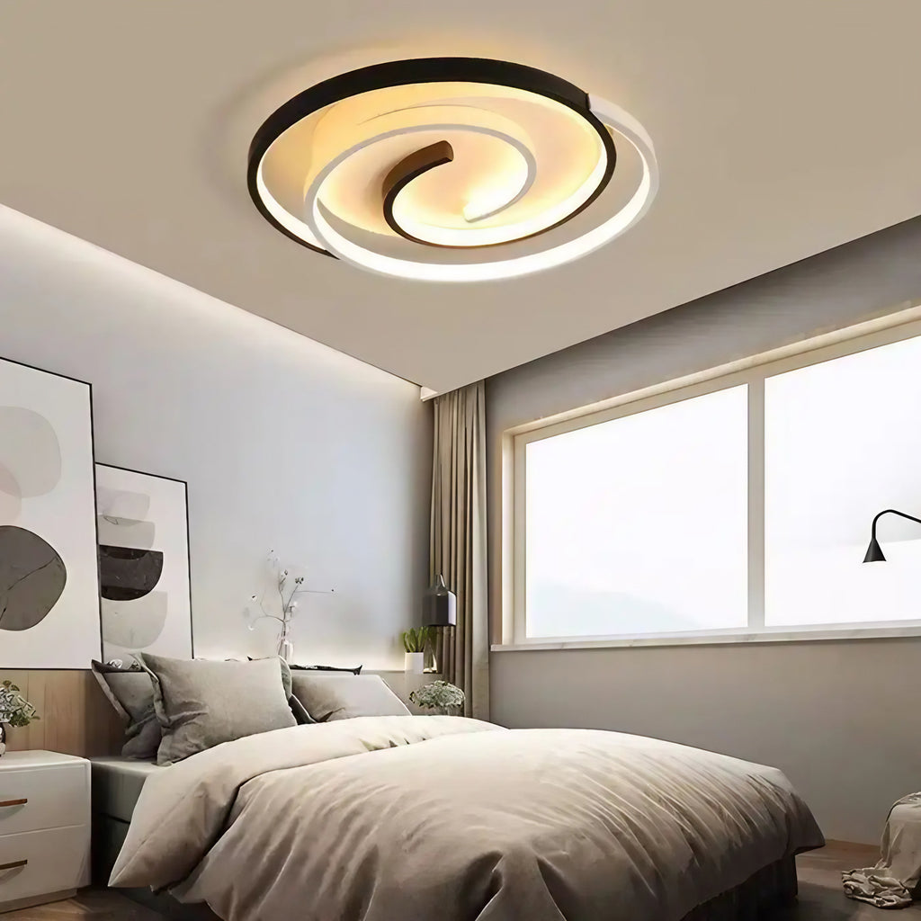 Plafonnier LED en spirale, tailles S et M, lumière au choix