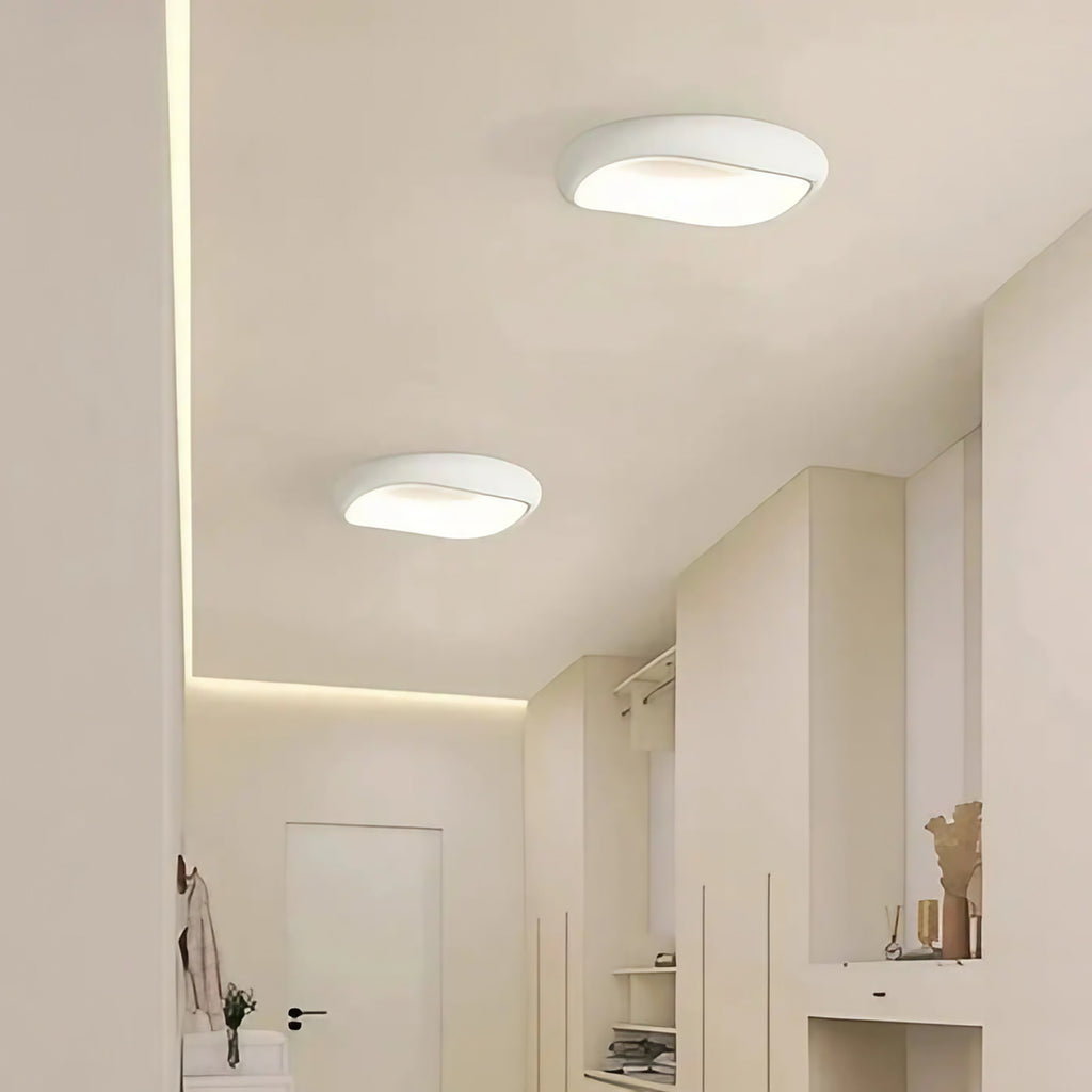 Plafonnier LED rond pour couloir et entrée, six coloris, blanc