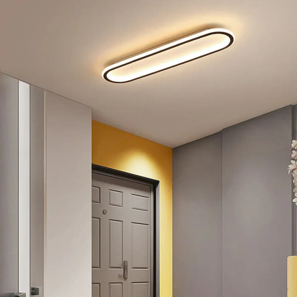 Plafonnier LED ovale au design minimaliste, blanc chaud ou froid