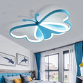 Plafonnier LED papillon pour chambre d'enfant, rose ou bleu, bleu