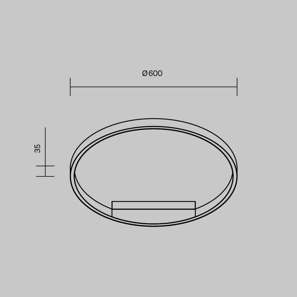 Plafonnier LED en anneau fin, noir ou doré, 40 ou 60 cm