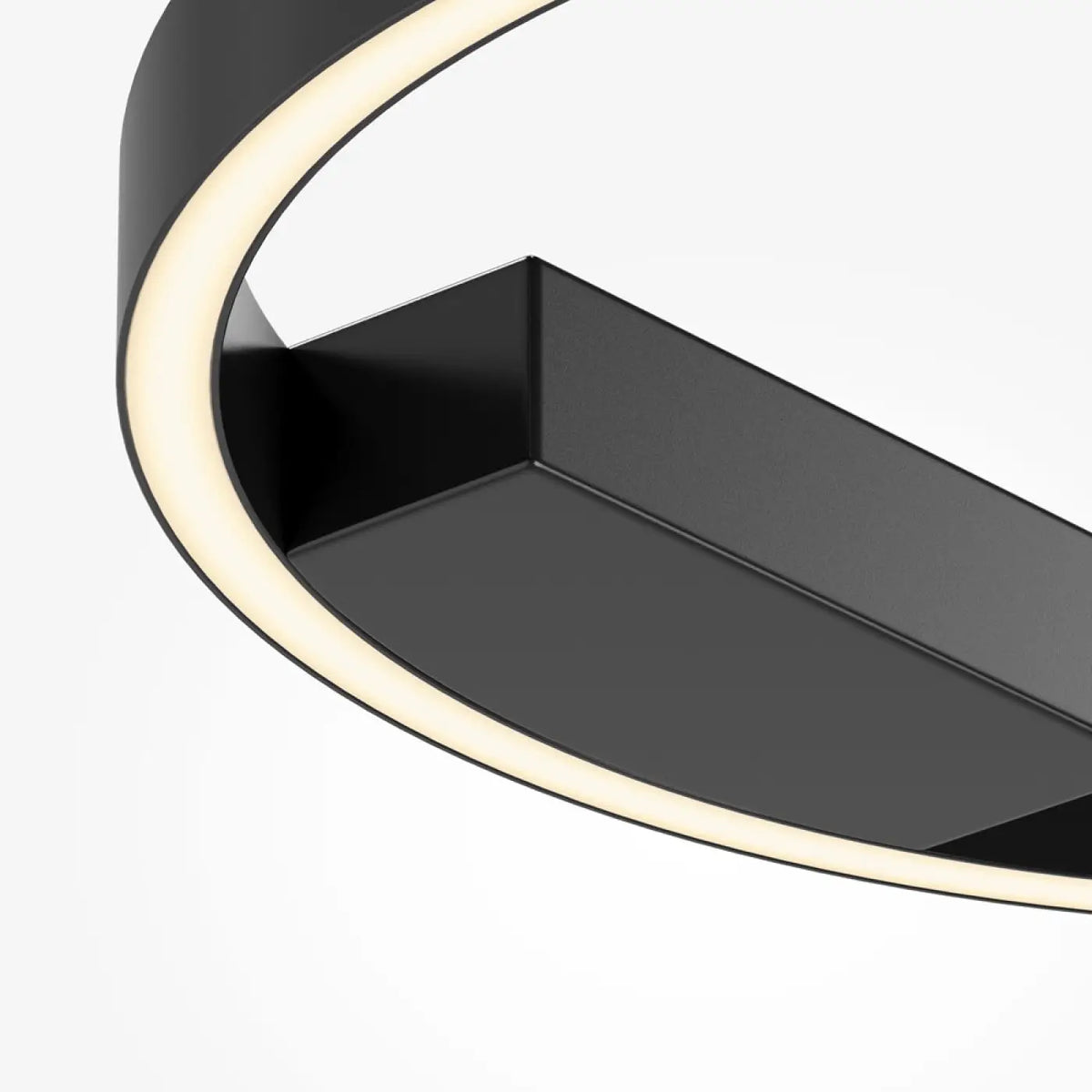 Plafonnier LED en anneau fin, noir ou doré, 40 ou 60 cm