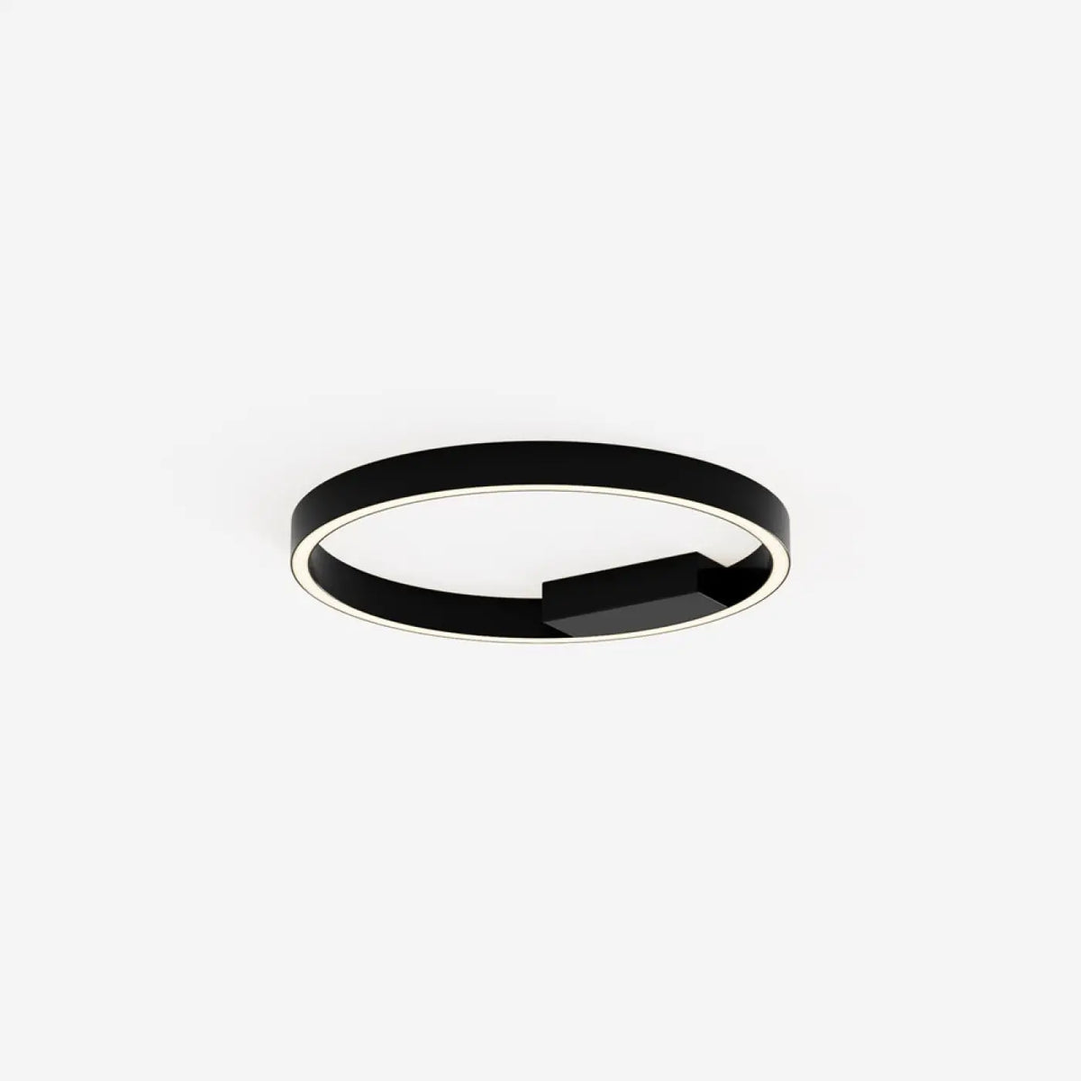 Plafonnier LED en anneau fin, noir ou doré, 40 ou 60 cm, noir