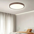 Plafonnier LED rond effet bois, blanc chaud ou froid