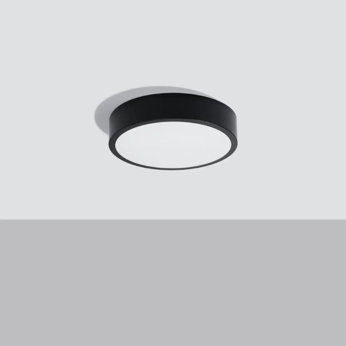 Plafonnier LED rond extra plat, 5 cm d'épaisseur, de 30 à 60 cm, noir