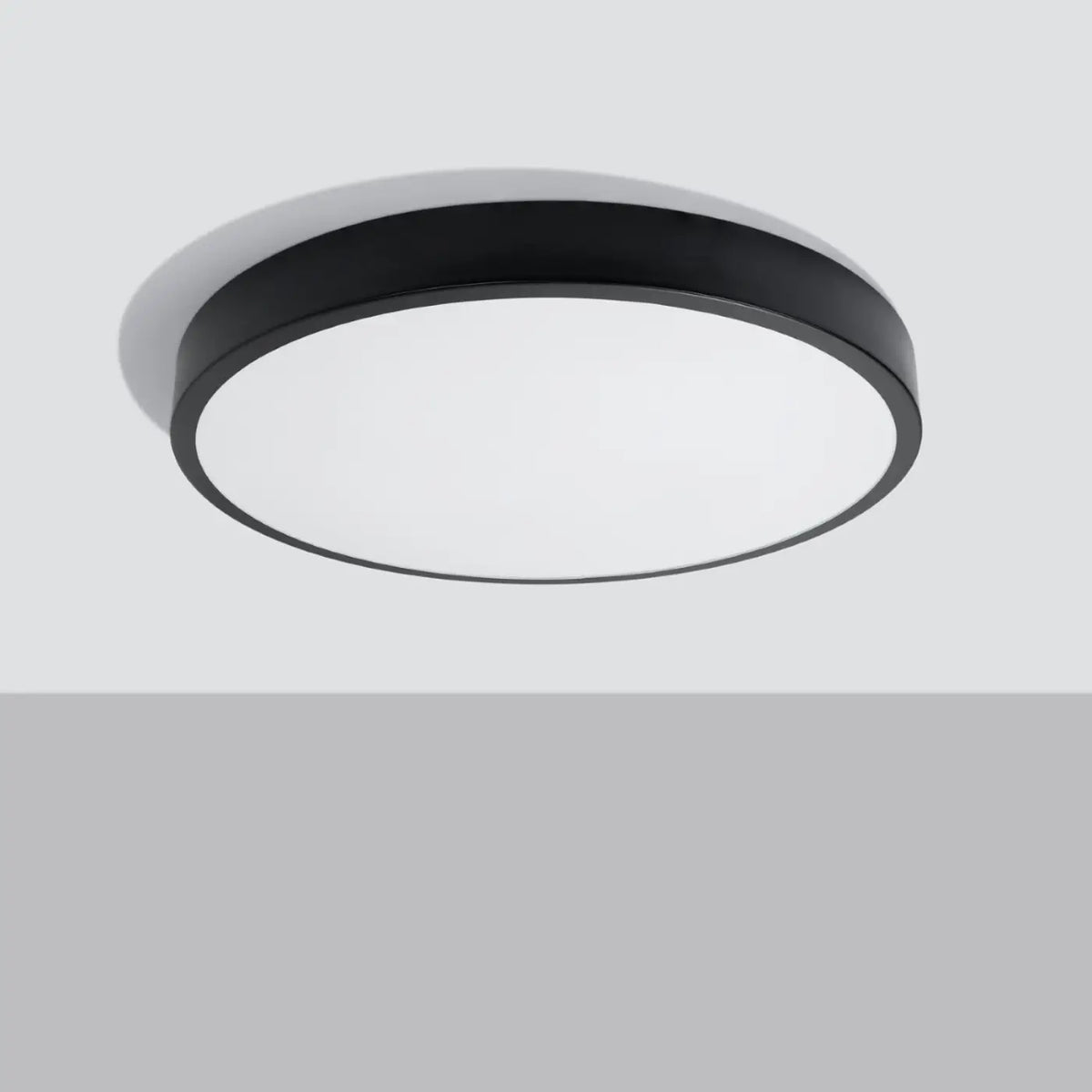 Plafonnier LED rond extra plat, 5 cm d'épaisseur, de 30 à 60 cm, noir