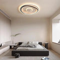 Plafonnier LED rond avec ventilateur intégré, noir ou blanc, noir