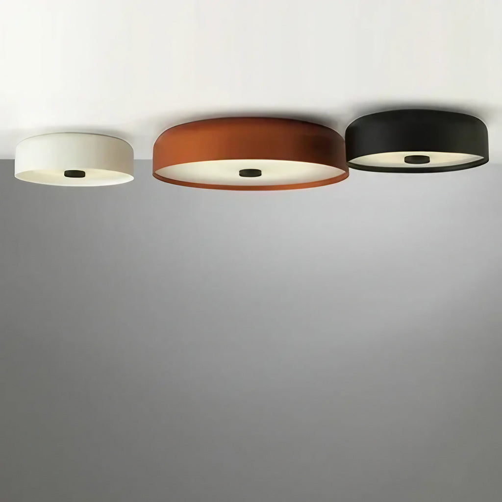 Plafonnier LED rond, blanc, orange ou noir, tailles S à L, blanc