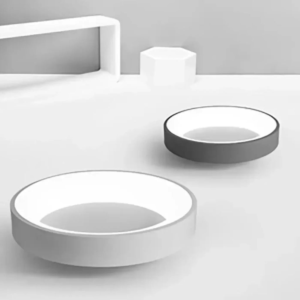 Plafonnier rond ultra fin, blanc, noir ou gris, trois tailles