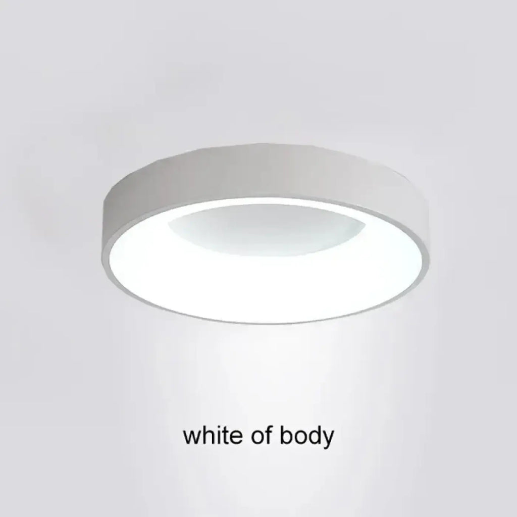 Plafonnier rond ultra fin, blanc, noir ou gris, trois tailles, blanc