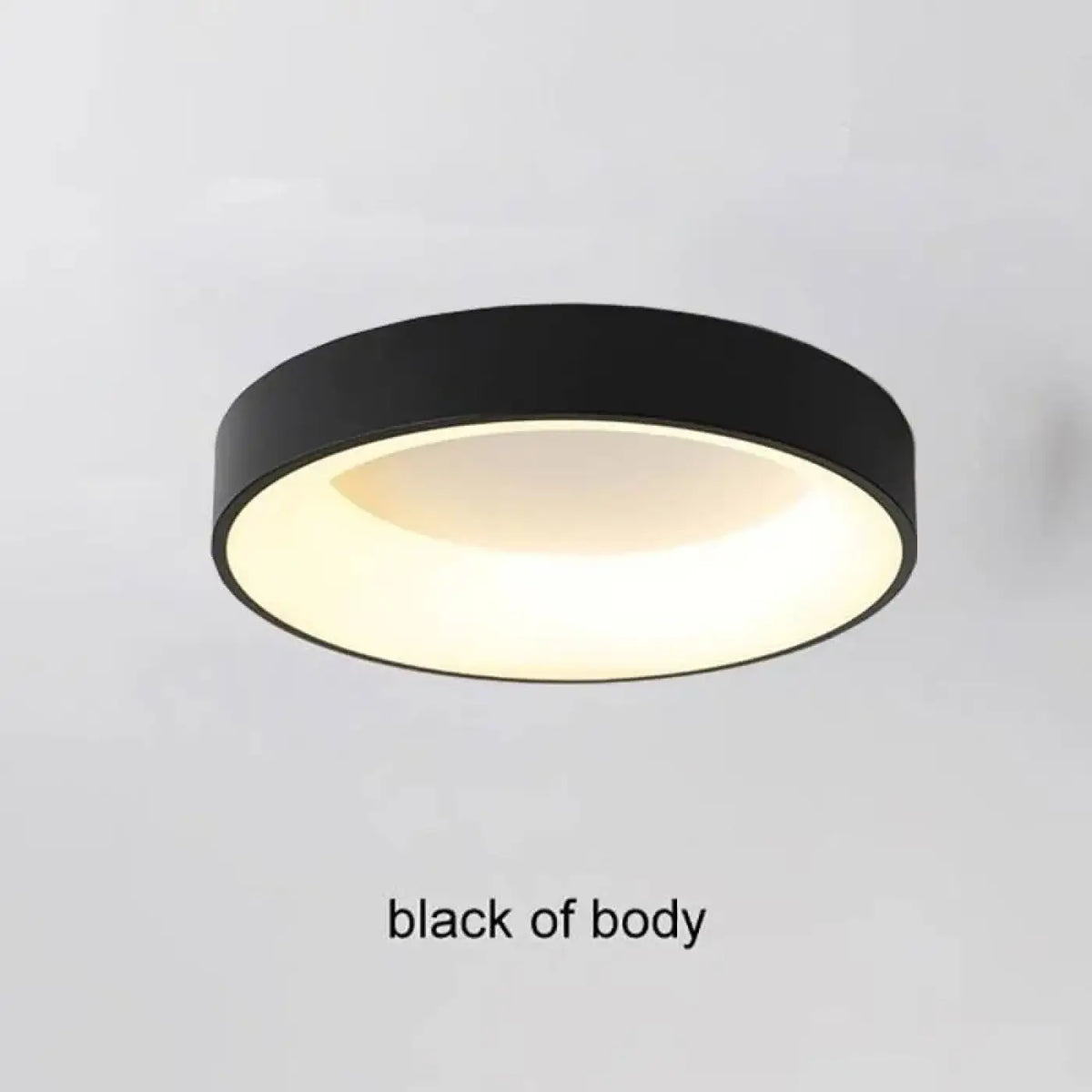Plafonnier rond ultra fin, blanc, noir ou gris, trois tailles, noir